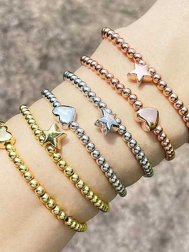 Bracelet perlé minimaliste étoile en laiton
