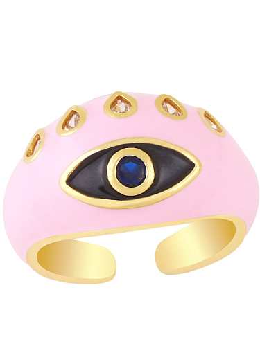 Brass Enamel Evil Eye Vintage Band Ring