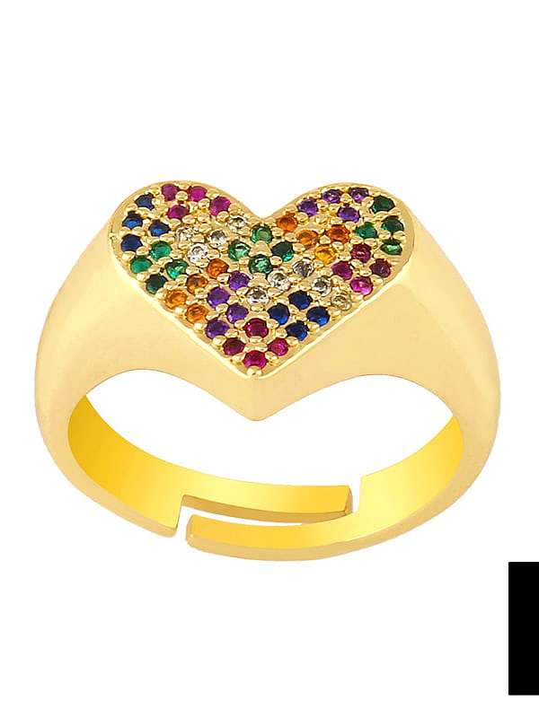 Brass Cubic Zirconia Star Hip Hop Band Ring