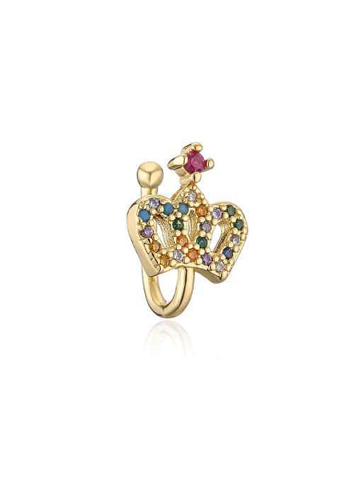 Brass Cubic Zirconia Evil Eye Vintage Single Earring(Single Only One)