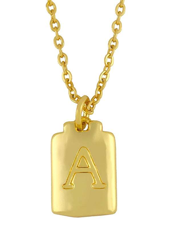 Brass Geometric Letter Minimalist Necklace