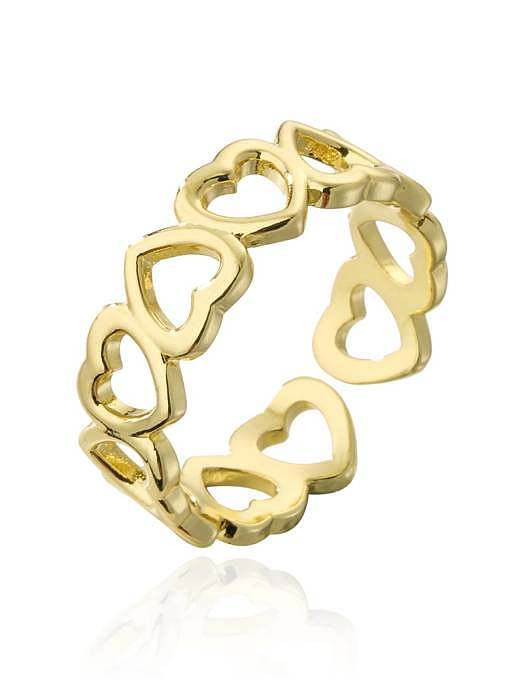 Brass Cubic Zirconia Heart Vintage Band Ring