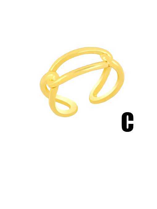 Brass Hollow Geometric Minimalist Band Ring