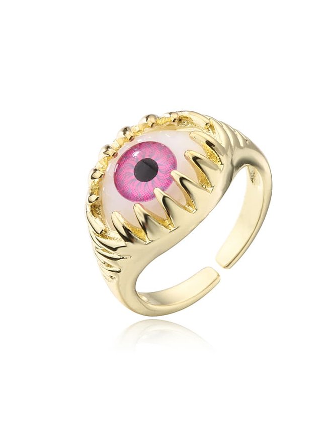 Brass Enamel Evil Eye Vintage Band Ring