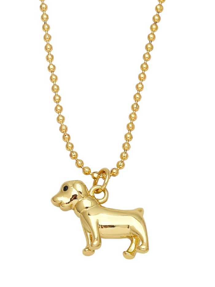 Brass Cute Dog Pendant Necklace