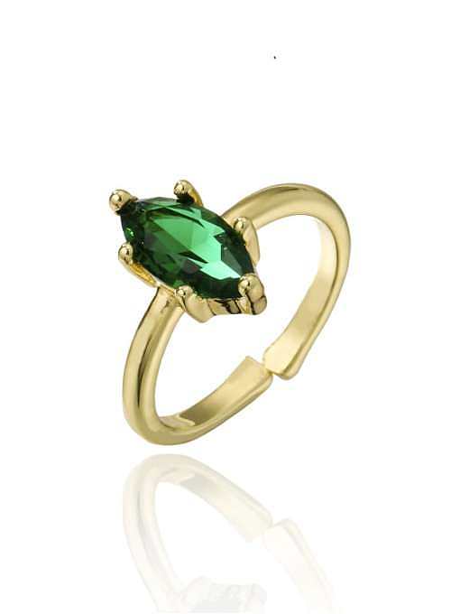 Brass Cubic Zirconia Water Drop Vintage Band Ring