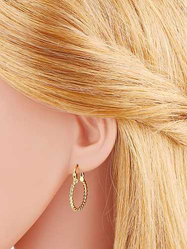 Brass Geometric Minimalist Huggie Earring