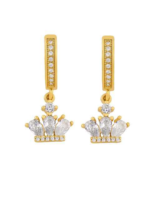 Brass Cubic Zirconia Water Drop Minimalist Drop Earring