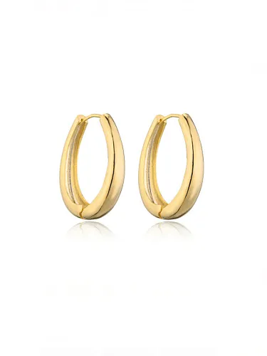 Brass Geometric Minimalist Huggie Earring