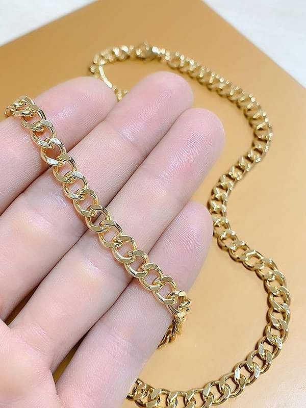 Brass Hollow Geometric Chain Minimalist Necklace