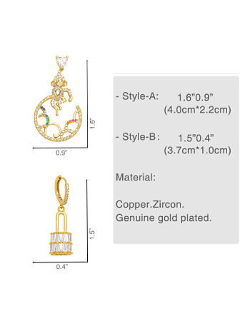 Brass Cubic Zirconia Animal Vintage Drop Earring