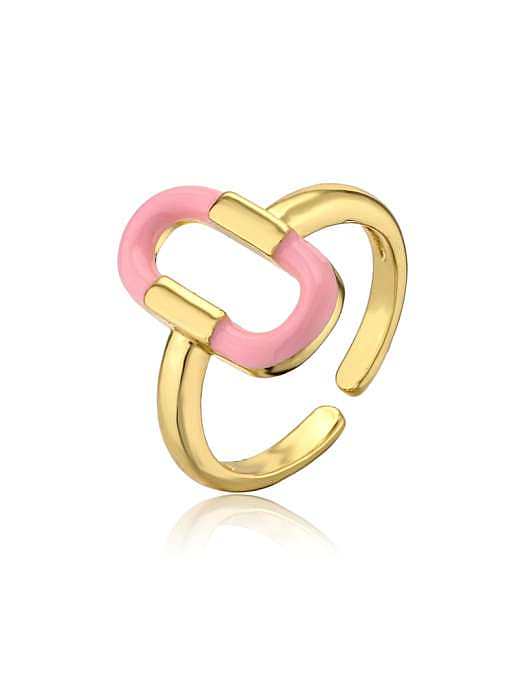 Messing-Emaille-geometrischer Trend-Band-Ring