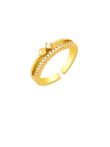 Brass Cubic Zirconia Key Vintage Band Ring