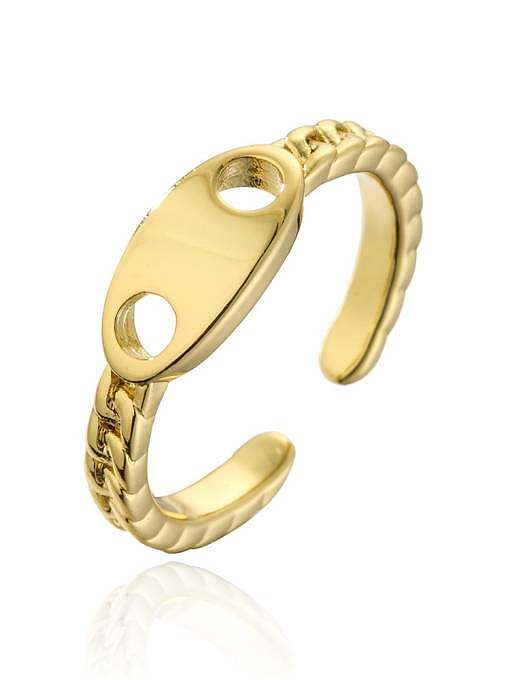 Brass Geometric Trend Ring
