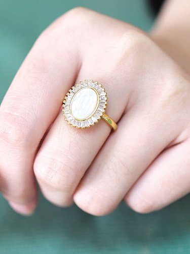 Brass Cubic Zirconia Evil Eye Vintage Band Ring