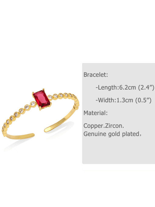 Bracelet manchette minimaliste géométrique en laiton et zircon cubique