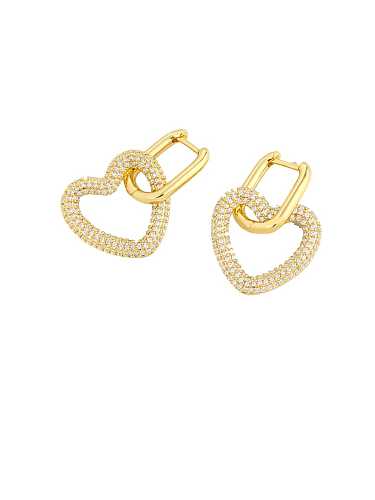 Brass Cubic Zirconia Geometric Vintage Cluster Earring