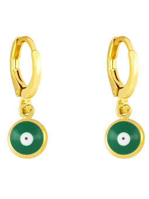 Brass Enamel Evil Eye Minimalist Huggie Earring