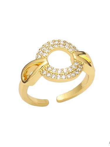 Brass Cubic Zirconia Heart Vintage Band Ring