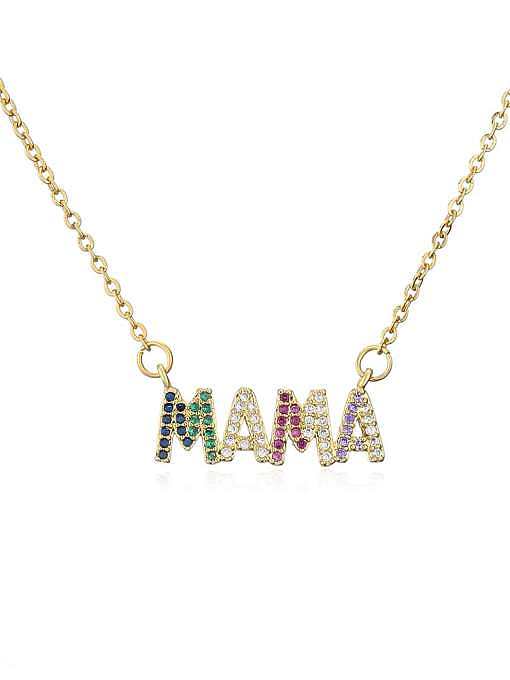 Brass Cubic Zirconia Letter Vintage Necklace