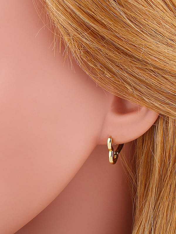 Brass Hollow Heart Vintage Stud Earring