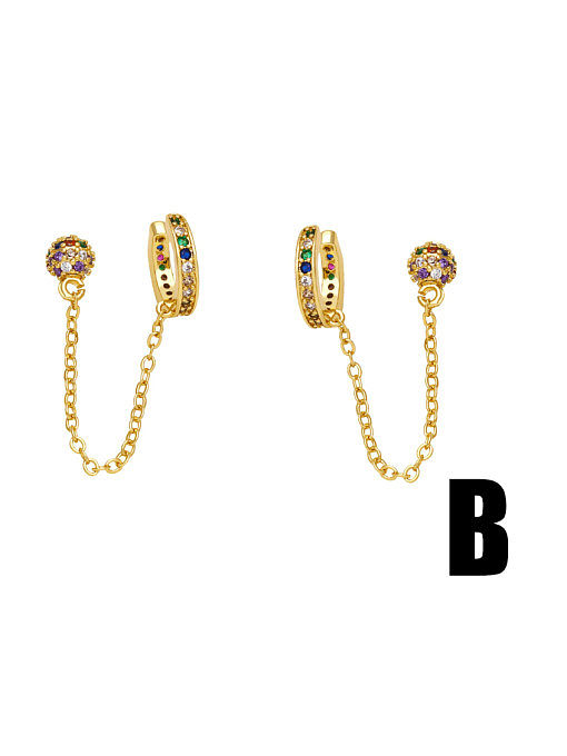 Brass Cubic Zirconia Tassel Vintage Drop Earring