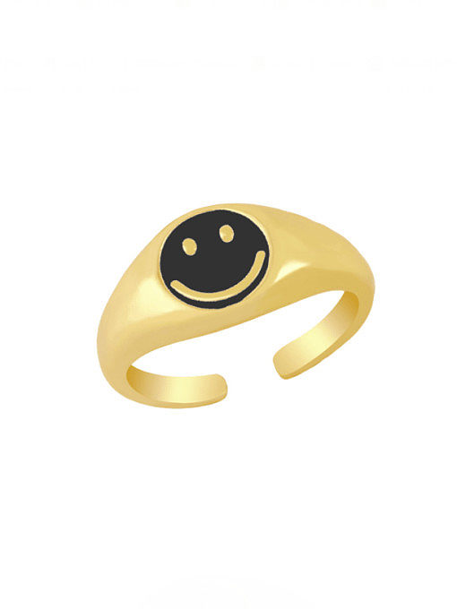 Messing-Emaille-Smiley-Hip-Hop-Band-Ring