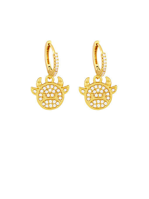Brass Cubic Zirconia Fish Vintage Huggie Earring