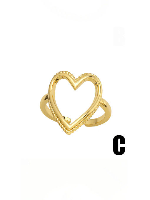 Brass Hollow Heart Vintage Band Ring