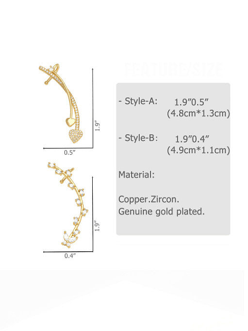 Brass Cubic Zirconia Butterfly Vintage Stud Earring