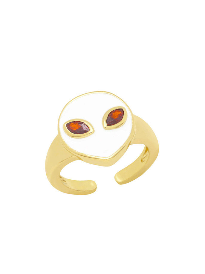 Messing-Emaille-Alien-niedlicher Band-Ring