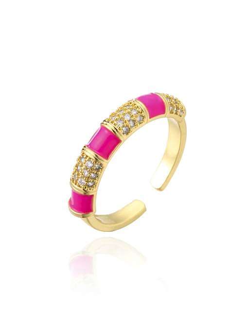 Brass Cubic Zirconia Geometric Minimalist Band Ring
