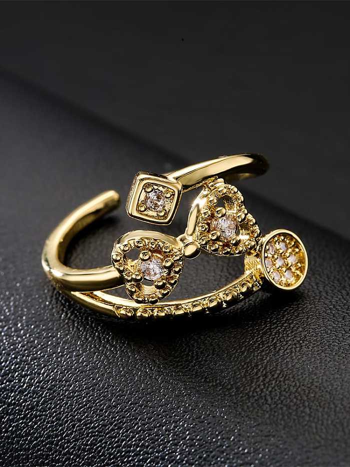 Brass Cubic Zirconia Butterfly Vintage Band Ring