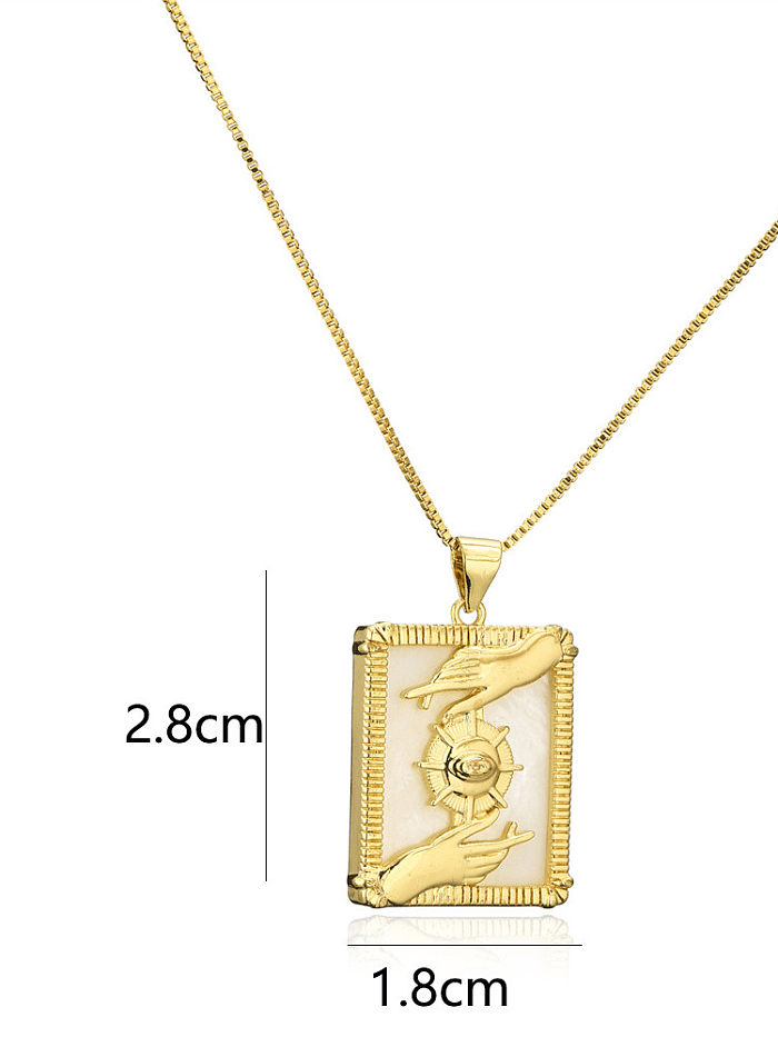 Brass Shell Geometric Vintage Necklace