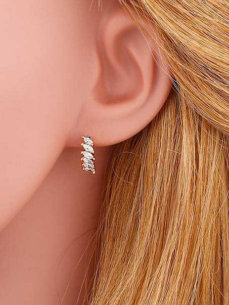Brass Cubic Zirconia Geometric Bohemia Stud Earring