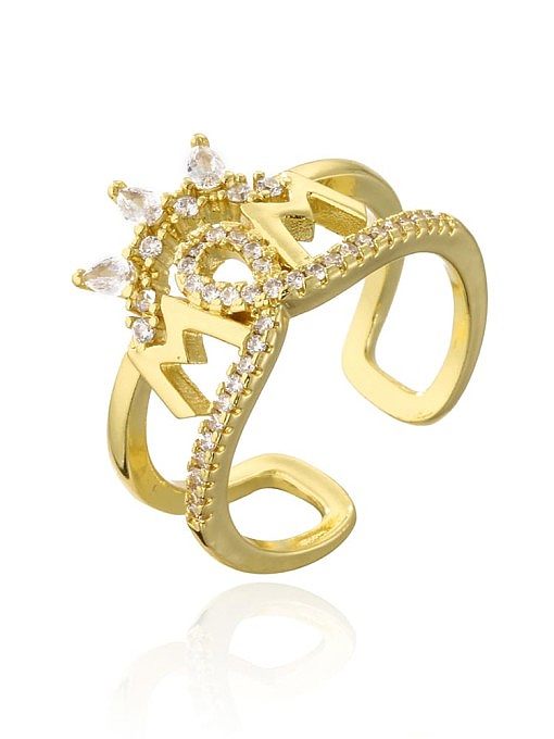 Brass Cubic Zirconia Butterfly Vintage Stackable Ring