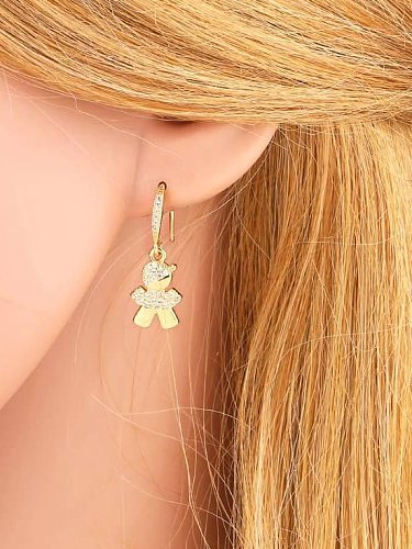 Brass Cubic Zirconia Icon Trend Huggie Earring