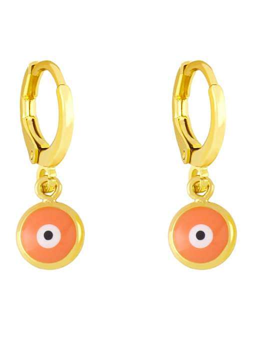 Brass Enamel Evil Eye Minimalist Huggie Earring