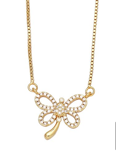 Brass Cubic Zirconia Water Drop Vintage Necklace