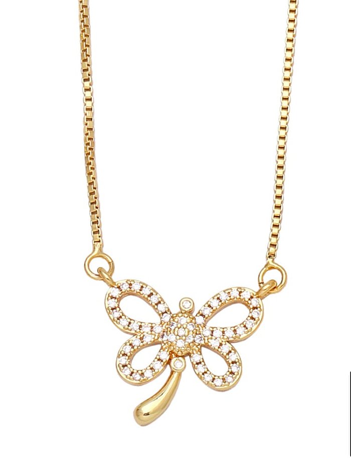 Brass Cubic Zirconia Water Drop Vintage Necklace