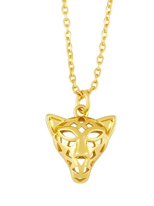 Brass Icon Niedliche kleine Bären-Leopardenkopf-Anhänger-Halskette