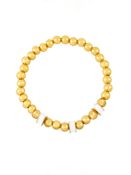 Bracelet en perles de hip-hop géométrique en émail de perles de laiton