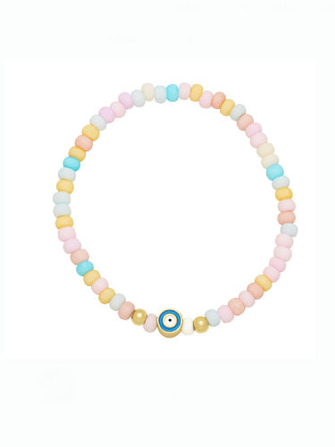 Bracelet perlé fait à la main minimaliste géométrique multicolore en perles de laiton