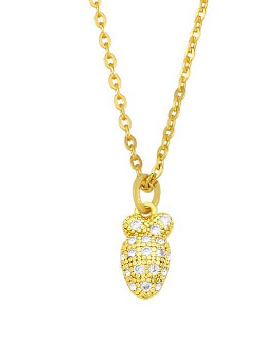 Brass Cubic Zirconia Friut Cute Pendant Necklace