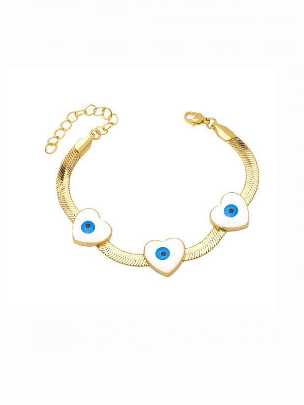 Brass Enamel Evil Eye Minimalist Bracelet