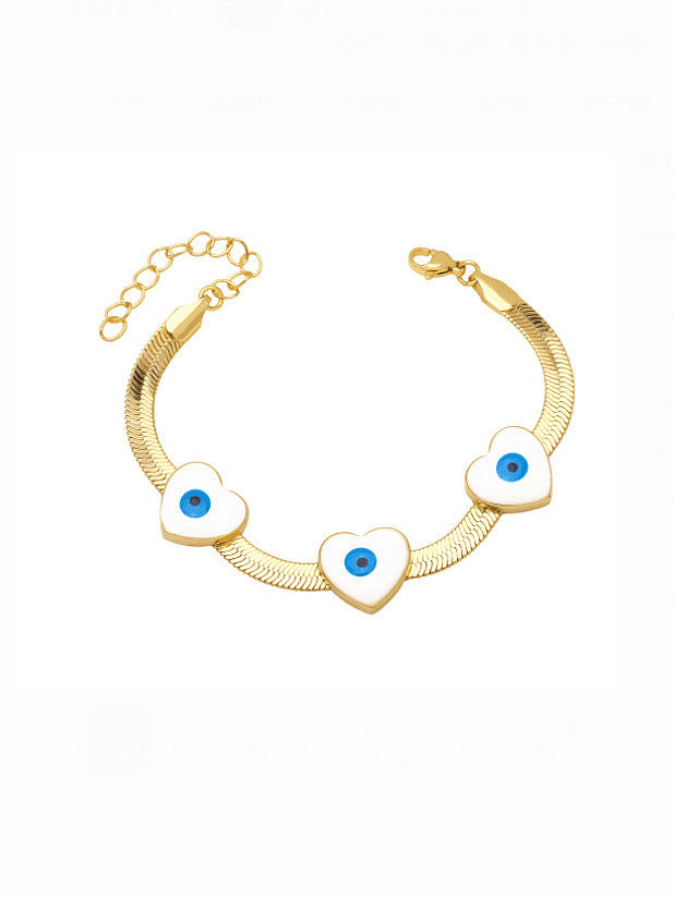Messing Emaille Evil Eye minimalistisches Armband