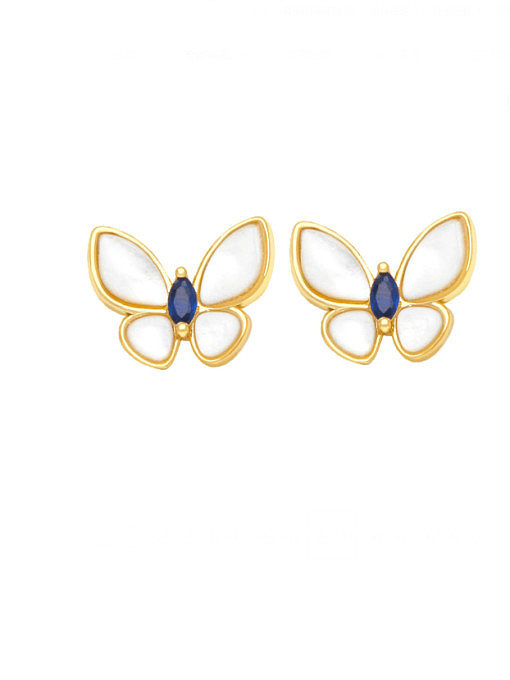 Boucles d'Oreilles Minimalistes Papillon Coquillage en Laiton