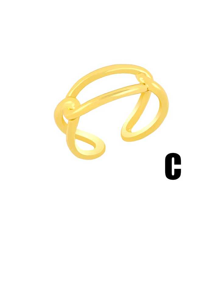 Brass Hollow Geometric Minimalist Band Ring