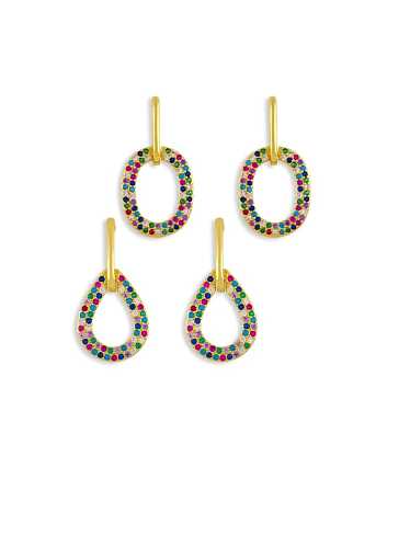 Brass Cubic Zirconia Water Drop Vintage Drop Earring