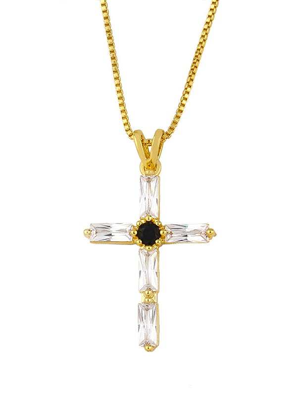 Brass Cubic Zirconia Geometric Minimalist Regligious Necklace